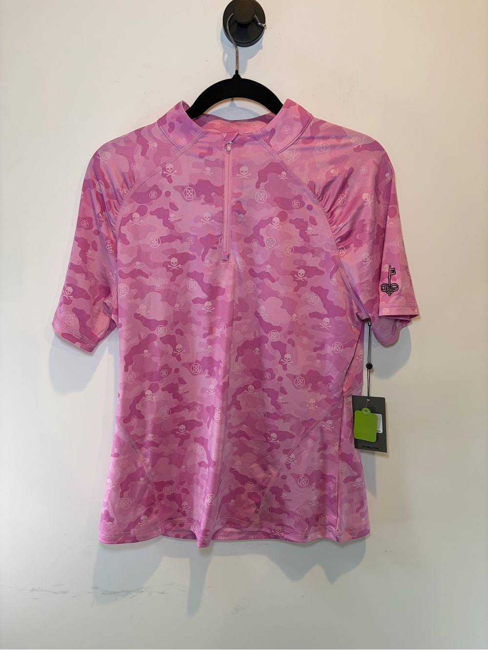 G/FORE Lilac Short-Sleeve Zip Athletic Top